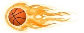 basket ball on fire